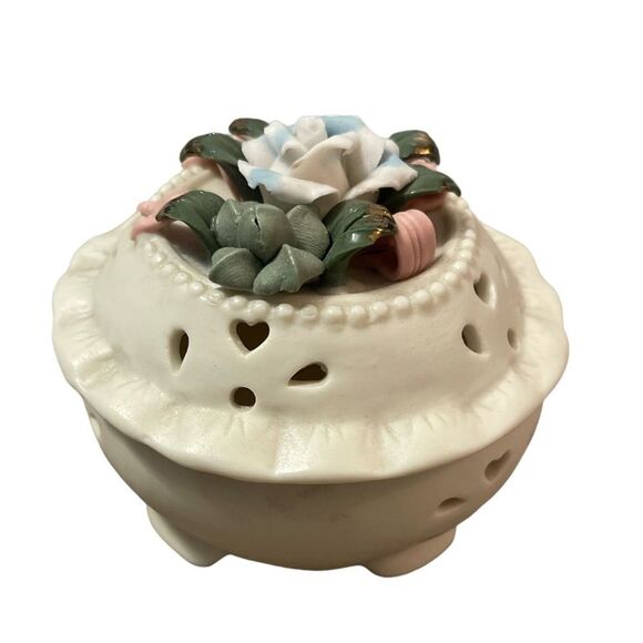 Rare, Vintage, Ceramic Flower Vase & Trinket Box - Picture 7 of 8